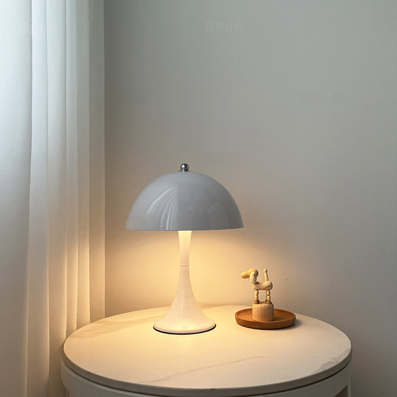 Danish Mid-Century Mushroom Table Lamp for Bedroom