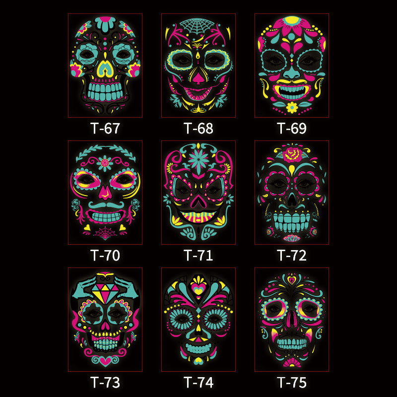 Glow-in-the-Dark Face Tattoo Stickers