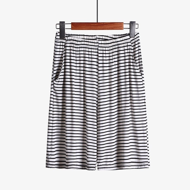 Plus Size Striped Loose Fitting Loungewear Shorts