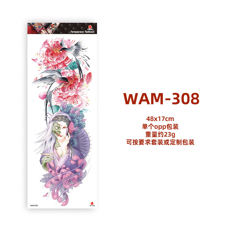 WAM Series Waterproof Full Arm Tattoo Stickers