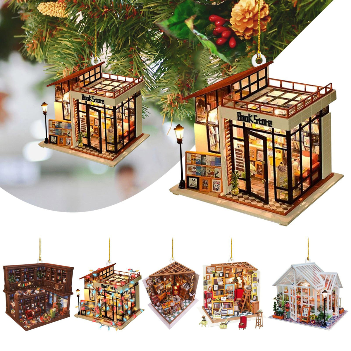 Creative Acrylic Christmas Tree Car Decor Hanging Ornament
