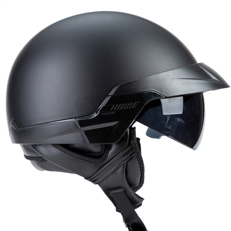 Retro Harley Motorcycle Helmet with Built-in Visor