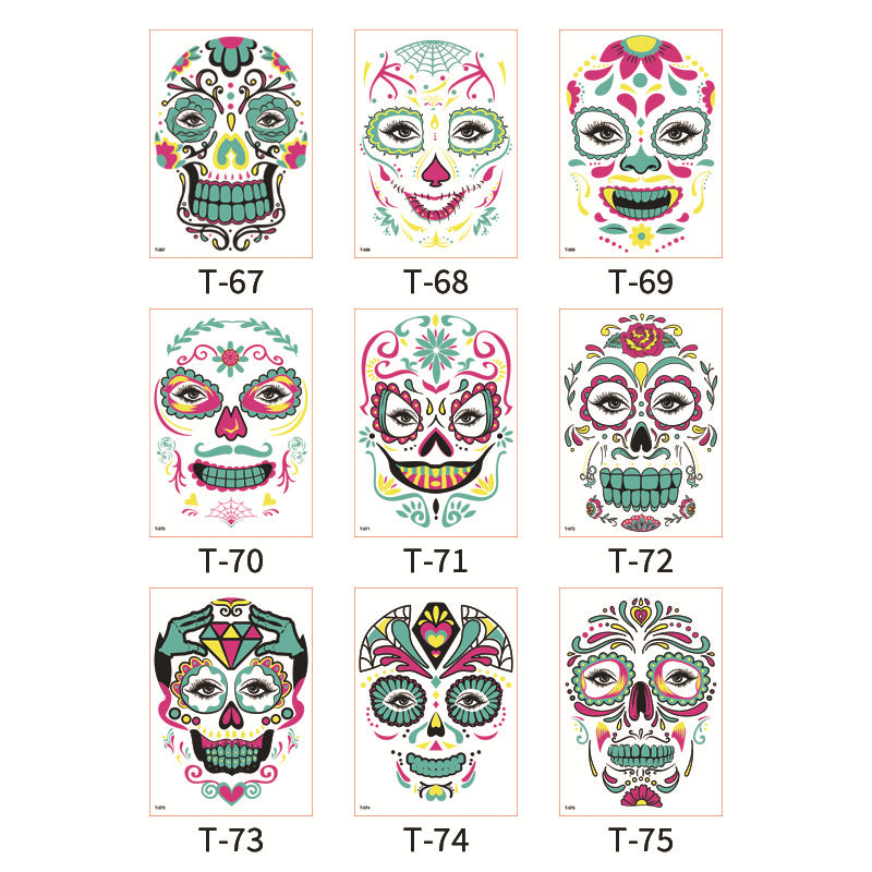 Glow-in-the-Dark Face Tattoo Stickers