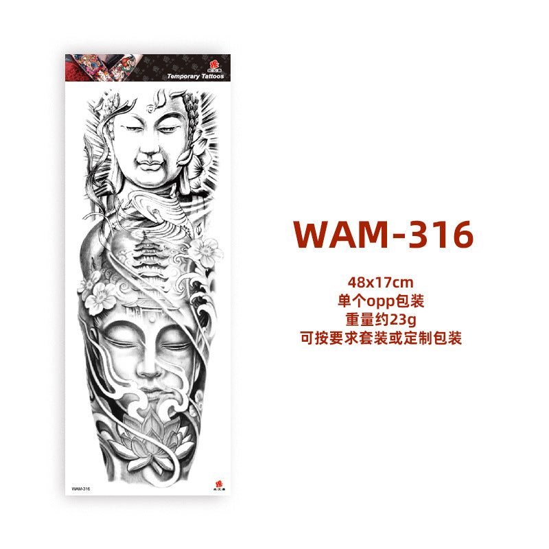 WAM Series Waterproof Full Arm Tattoo Stickers