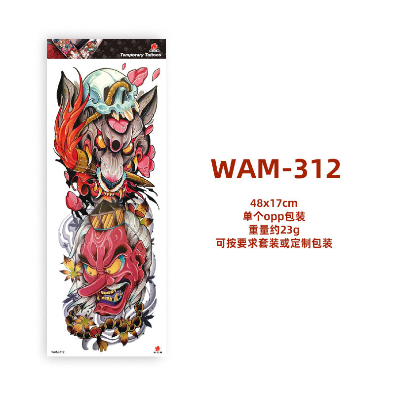 WAM Series Waterproof Full Arm Tattoo Stickers