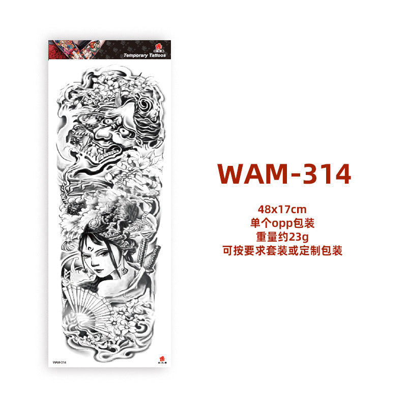 WAM Series Waterproof Full Arm Tattoo Stickers