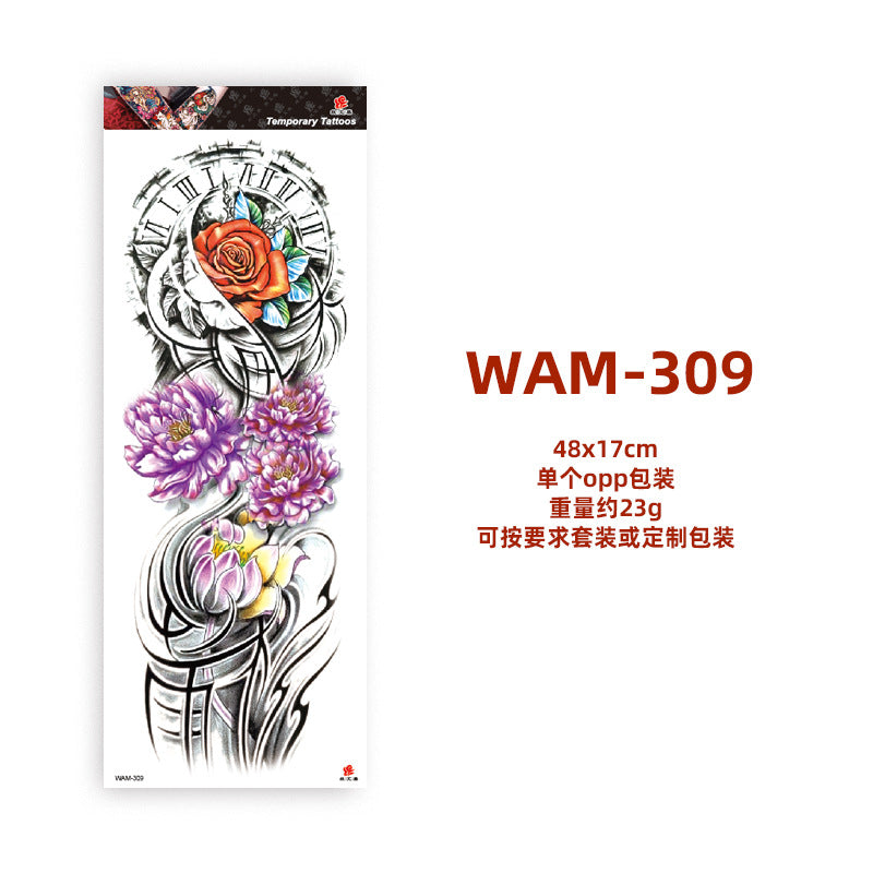 WAM Series Waterproof Full Arm Tattoo Stickers