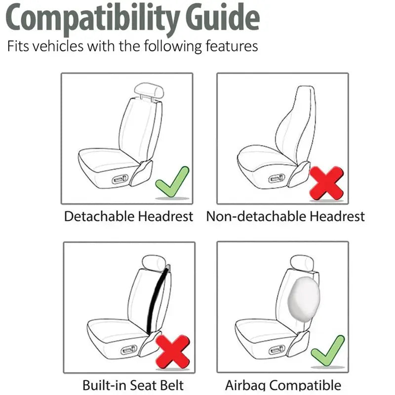 Polyester Car Seat Covers Cushion Set - 4 or 9 Piece