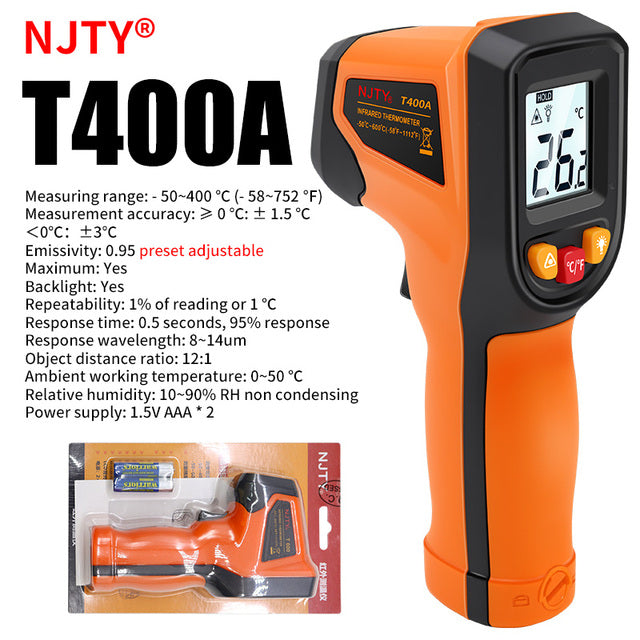 NJTY Digital Infrared Thermometer -50~600℃ Pyrometer Gun