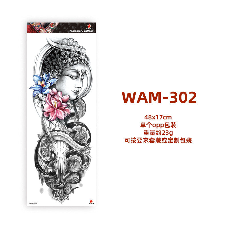 WAM Series Waterproof Full Arm Tattoo Stickers