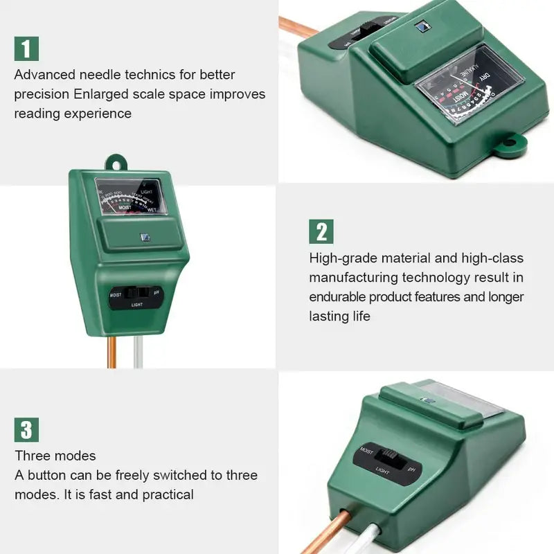 Soil pH Meter and Moisture Tester for Garden Care