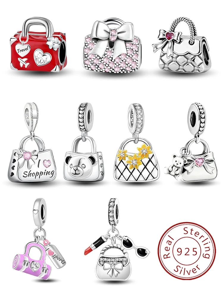 925 Sterling Silver Bag Series Charms