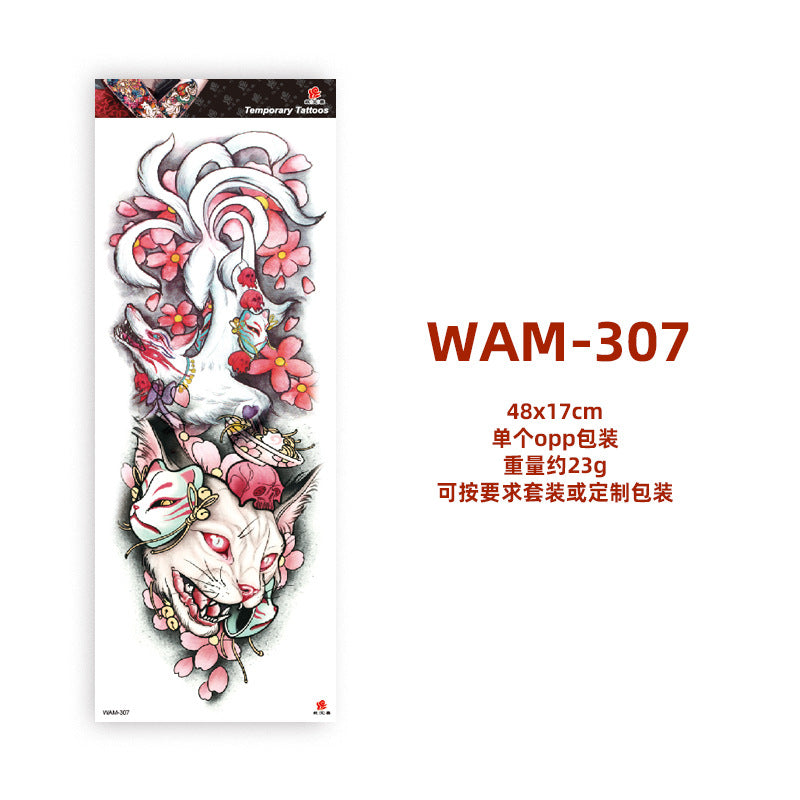WAM Series Waterproof Full Arm Tattoo Stickers