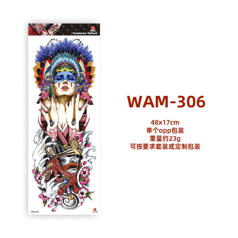 WAM Series Waterproof Full Arm Tattoo Stickers