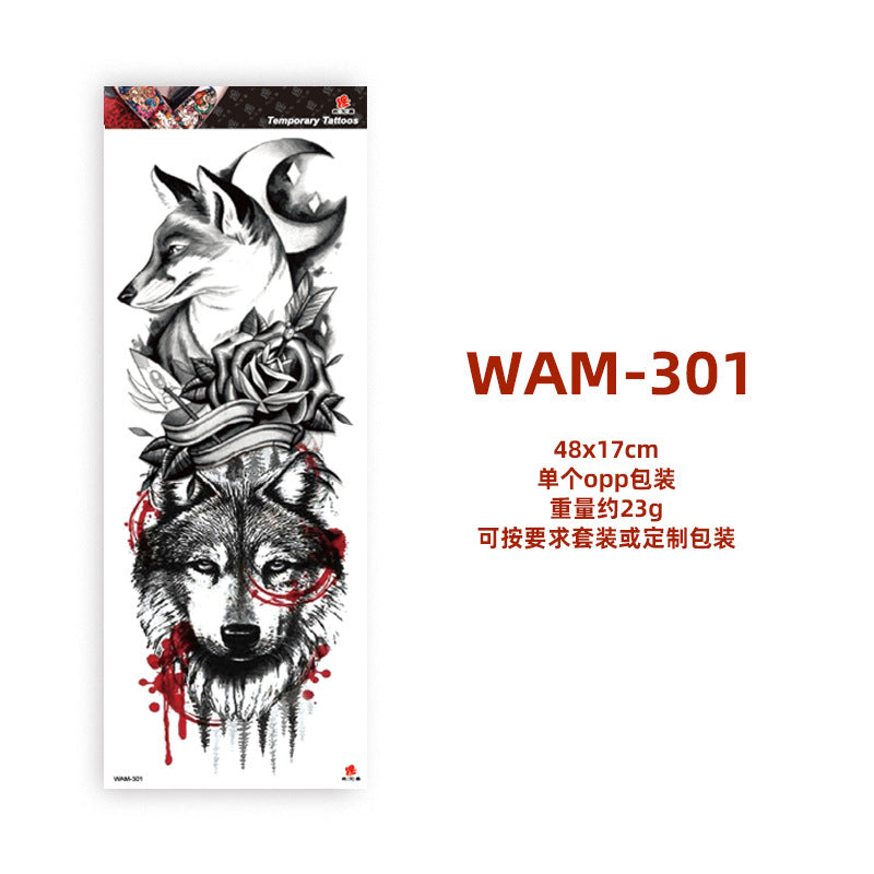 WAM Series Waterproof Full Arm Tattoo Stickers
