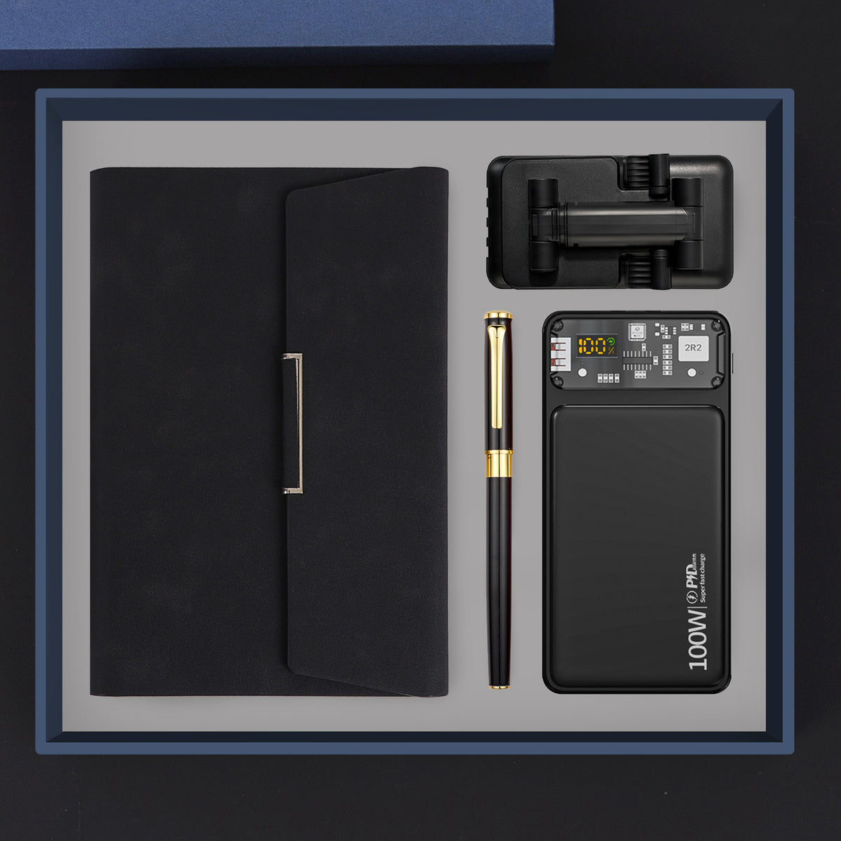 A5 Business Notebook Gift Set with Pen and Power Bank
