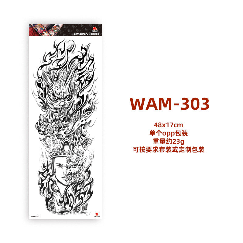 WAM Series Waterproof Full Arm Tattoo Stickers