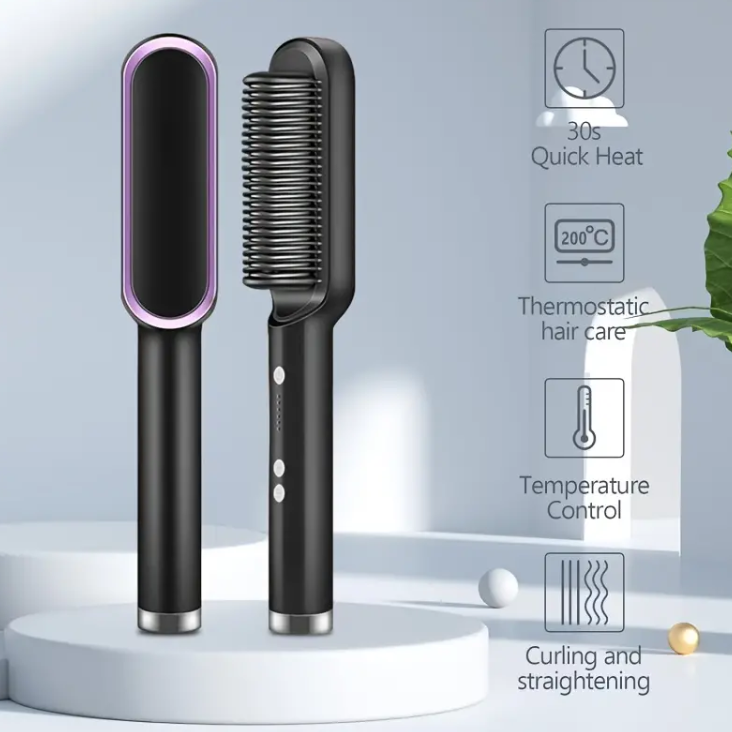 Dual-Use Horn Comb for Straightening and Curling Hair