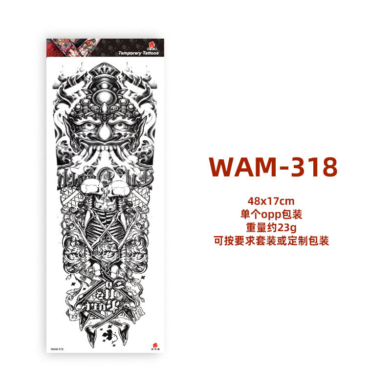 WAM Series Waterproof Full Arm Tattoo Stickers